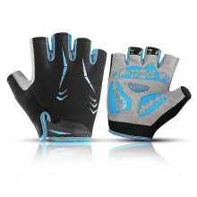 (827) Zwarte en blauwe handschoenen voor buitensporten, fietshandschoenen, halfvingerige fitnesshandschoenen,