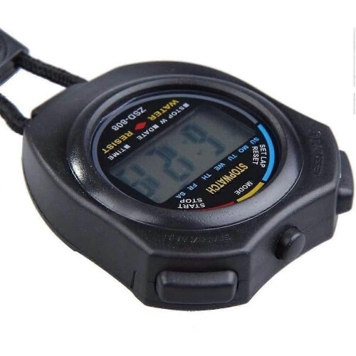 (861) Cronometro digitale professionale sportivo, resistente all'acqua, ampio display con data, ora 2