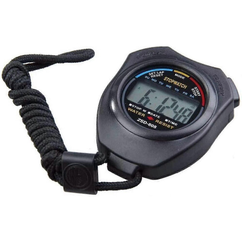 (861) Cronometro digitale professionale sportivo, resistente all'acqua, ampio display con data, ora 1
