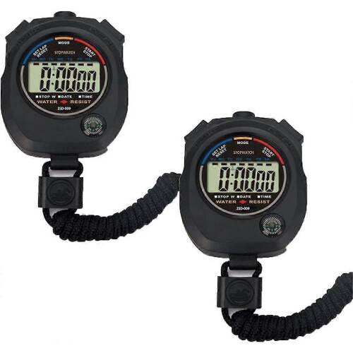 (867)2 Pack Multi-function Electronic Digital Sport Stopwatch Timer