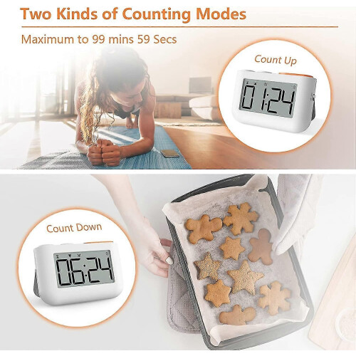(883)Small Countdown Timer Clock - Digital Kitchen Count Up And Down Timers Magnetic 2