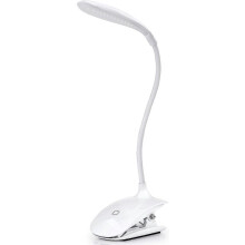 (1178) LED-kirjanlukuvalo - Ladattava puristinpöytävalaisin USB-kaapelilla, 3 kirkkaustasoa valittavana