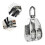 (1250)Polea de acero inoxidable, polea doble M32, polea giratoria 304 1