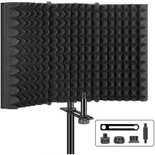 (1262)Pantalla aislante, pantalla para micrófono profesional, panel aislante de micrófono plegable y