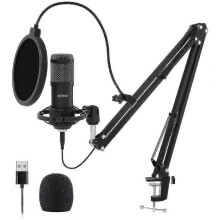 (1264) Kit de micrófono para PC con tarjeta de sonido, soporte antivibración y filtro antipop para transmisión
