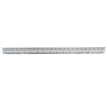 (1267) 30 cm, regla estriada de aleación de aluminio plateada de precisión para ingenieros técnicos,
