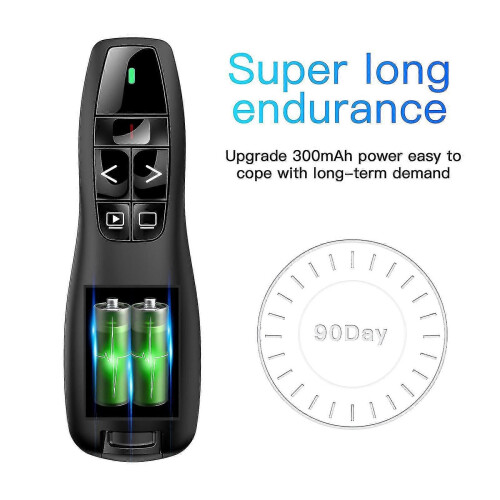 (217)R400 Wireless Presentation Remote, 2.4 Ghz, Usb-receiver, Red Laser Pointer, 15-meter Operating 1
