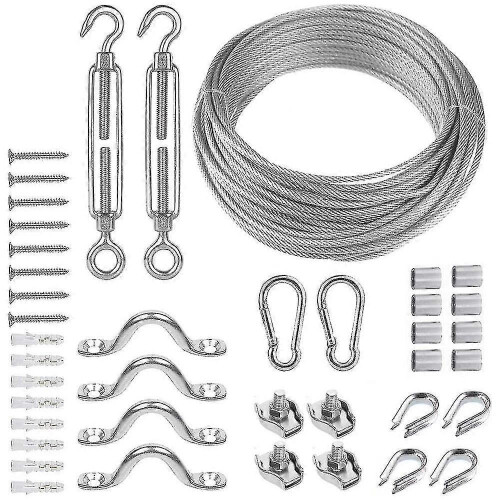 (234)Cable Railing Kit,include 1/8in Pvc Coated Cable Wire With& Rope Clip