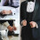 (898) Set di gemelli e borchie da uomo per camicie da smoking, gemelli in onice nero per uomo, bottoni 5