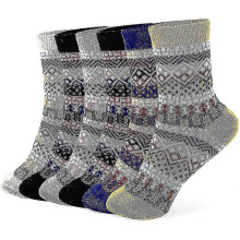 (940)6 paia di pantaloni invernali traspiranti casual multicolori in lana calda Pureh