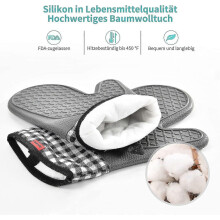 (1105) Ovenwanten, hittebestendige, antislip siliconen ovenwanten, pannenlappen voor barbecue, keuken