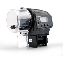 (1129)Distributore automatico di cibo per acquari per pesci, display LCD e controllo girevole Hy