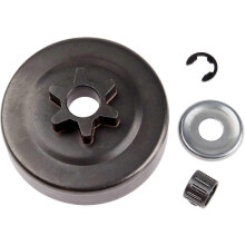 (1246)Tamburo frizione catena 3/8 6t Rondella E Clip per Stihl Ms170 Ms180 017 018 025 Hy