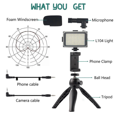 (187) Smartphone Camera Video Microfoon Kit 3,5 mm Jack Externe Microfoon Licht