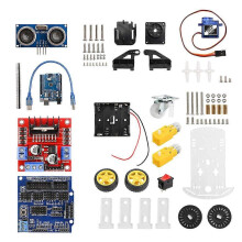 (76) Kit châssis de voiture robot intelligente avec moteur de suivi 2 roues motrices et microcontrôleur