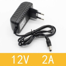 (280)1PCS Convertisseur AC 12V 2A 100V-240V Adaptateur DC 12V 2A 2000mA Alimentation Prise UE 5,5 mm