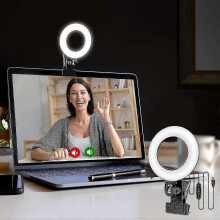 (2397)Kit di illuminazione per videoconferenza, luce per monitor con clip, per lavoro a distanza, apprendimento