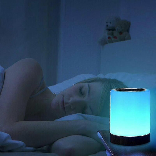 (1400)Flkwoh Smart Led Bedside Lamp, 3 Brightness Levels, Multicolor Bedside Lamp With Timer Function, 1