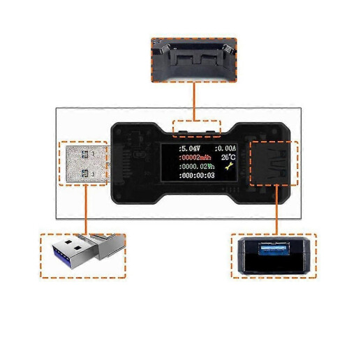 (46) USB-tester FNB 18 Digitale voltmeter Stroom voltmeter Spanning ampèremeter Detectie Laderindicator 1