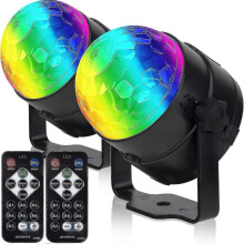 (1470) Pack Bärbar Ljudaktiverad Fjärrstyrd Partybelysning USB-kontakt DJ-belysning Rbg Discokul