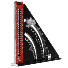 (1589) Escuadra de carpintero, escuadra plegable de aluminio y metal, regla triangular multifuncional
