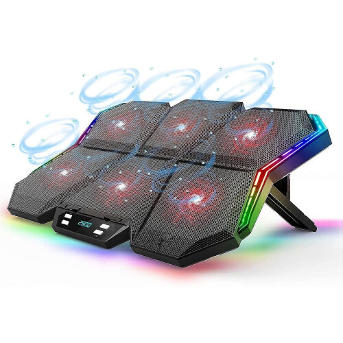 (522) Base di raffreddamento per laptop RGB con 12 modalità - Raffreddatore per laptop da gioco con