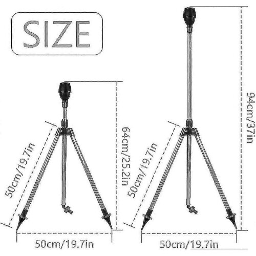 (558)Rotating Tripod Sprinkler, 360 Degree Automatic Rotating Irrigation Watering Sprinklers, Telescoping 2