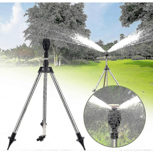 (558)Rotating Tripod Sprinkler, 360 Degree Automatic Rotating Irrigation Watering Sprinklers, Telescoping