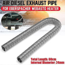 (1763) 1 stuk 60 cm 24 mm dubbellaagse autoverwarmingsuitlaatpijp roestvrijstalen verwarmingsuitlaatbuispijplijn