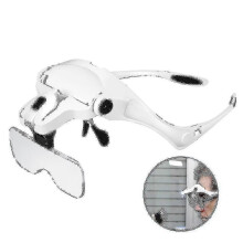 (634) Vergrootglas Hoofdband Vergrootglas Bril Met 2 Led-lampjes
