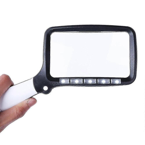 (644)Led Magnifying Glass Light 2 Modes Dimmable Foldable Reading Magnifier 2x Magnification Hand Magnifier