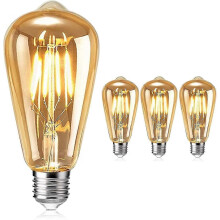 (1923) Pieces Edison Vintage E27 LED-lamppu, retro antiikkilamppu St64 4w, 2500k lämmin valkoinen antiikki