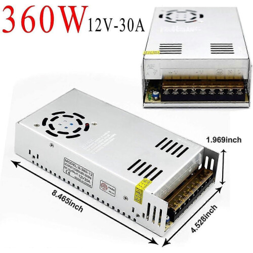 (760)Power Supply Regulated Switch, 12v 30a Dc Universal Regulated Switching Power