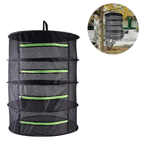 (1987)4/6 Layers Mesh Plant Drying Net, Hanging Foldable Net, Black Herbal Drying Net With Zipper, Herbal