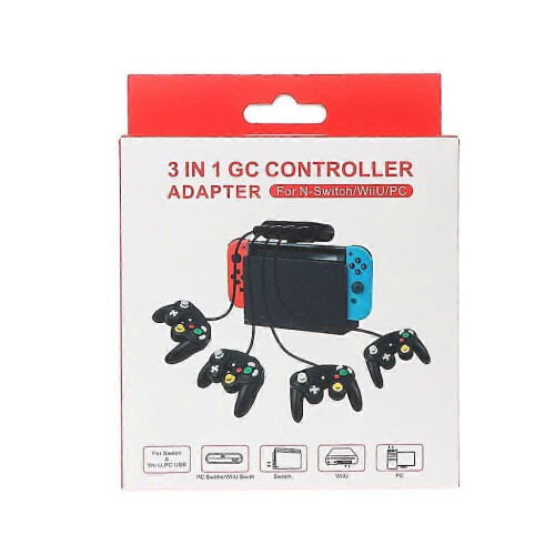 (902)3 In 1 Game Handle Converter 4 Port For Gc Controller Adapter For Switch 1