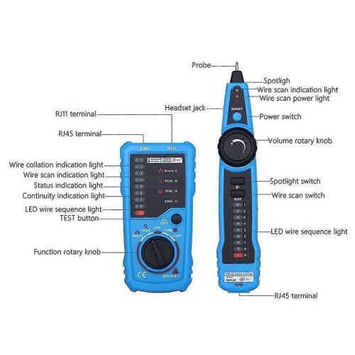 (903)Multifunctional Network Cable Detection Fwt11 Anti-jamming Tracer (blue) 1