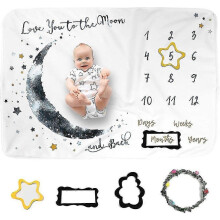 (913)Coperta per neonato, regalo di nascita per bambina o bambino, copertina mensile con foto, album