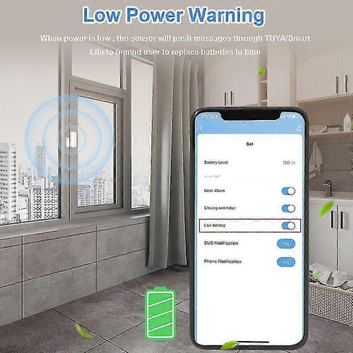 (2105) Smart Life Smart Life Sensor de puerta inteligente Zigbee Detectores de apertura y cierre Sensor 2