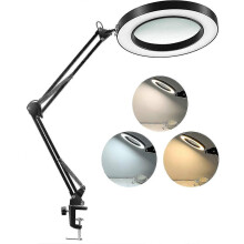 (920) LED-vergrootlamp met klem, 1500 lumen traploos dimbaar, 3 kleurmodi, 5 dioptrie 4,3 reëel