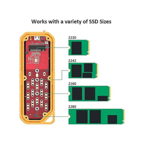 (2138) Type-c M2 SSD-behuizing 10 Gbps NVMe NGFFF SSD M.2 SSD-behuizing IP65 - SSD-behuizing 1