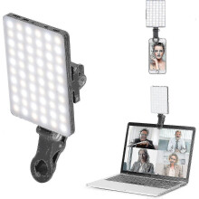 (980) Newmowa 60 LED krachtige oplaadbare clip-fill videolamp met voor- en achterclip, aangepast 3 lichtbronnen