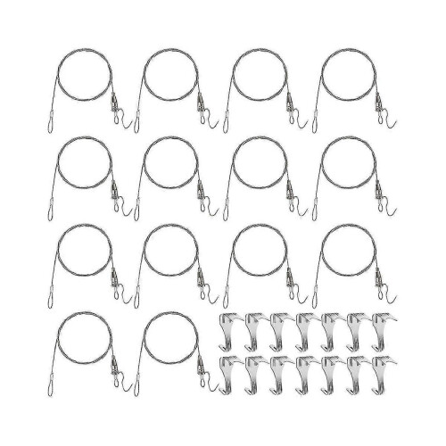(1066)Sturdy Picture Rail Hanging System 88 Lb (40 Kg) Max Load Capacity Adjustable Wire Hooks Kit 3ft