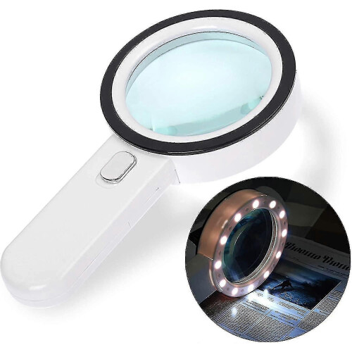 (1130) Leesloep, 12 led vergrootglas 30x vergrootglas