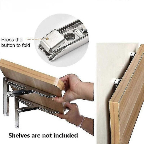 (1156)2pcs Triangle Folding Angle Bracket Heavy Support Adjustable Wall Mounted Bench Table Shelf Furniture 2