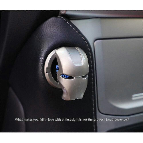 (1206)Car Start Button Cover Alloy Iron Man Ignition Cover Car Engine Start Stop Button Switch Cover 1