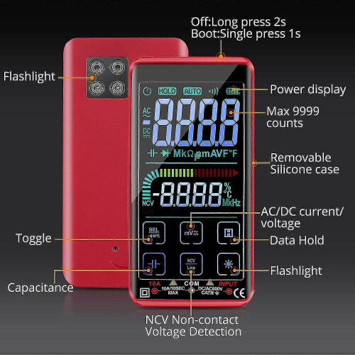 (2299) Proster Multimeter 10000 Counts Trms Digitale Multimeter Oplaadbare Slimme Multimeter Met LCD 2