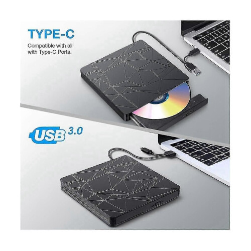 (2328)Externe dvd-cd-drive Externe cd-rombrander Dvd-cd-rom Dual Interface Type-c Usb-cd-branderdrive-f 2