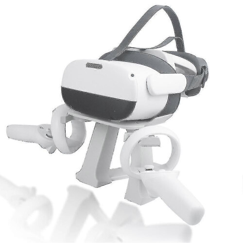 (2344)Vr Headset Stand For Neo4 Quest1/2 Headset Display Holder Game Controller Storage Stand-white 2