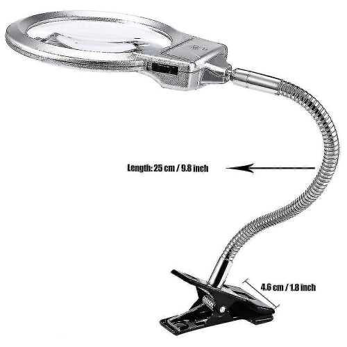 (1467) Support de loupe avec éclairage LED, pince et clip crocodile, 100 % neuf 2