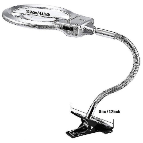 (1467) Support de loupe avec éclairage LED, pince et clip crocodile, 100 % neuf 1